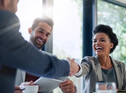 Image-Handshake-Man and Black woman
