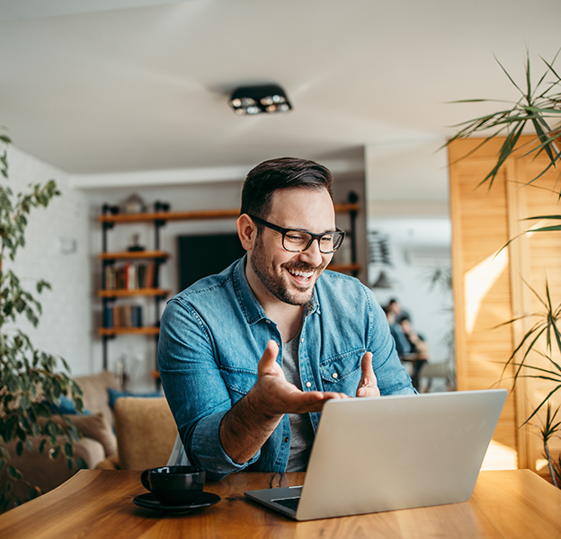 man requesting a loan loan online