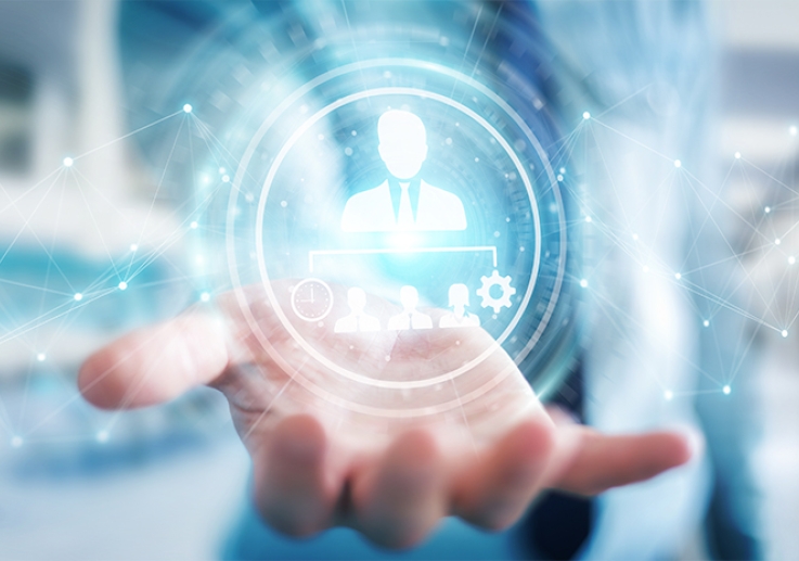 Push-business-man-banner-with-tablet-typing-connection-with-internet-website-information-planning-person-employee-consultant-with-technology-hologram-email-notification-with-network